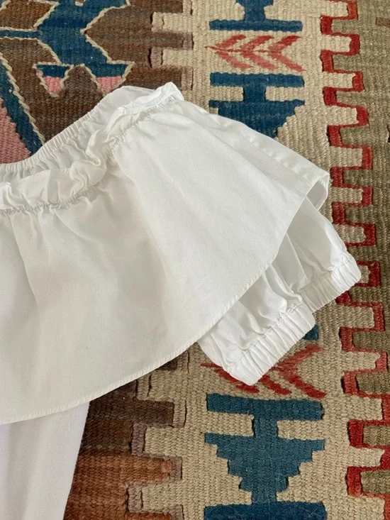 Marciano White Off-Shoulder Ruffle Tee - Picture 3 of 4